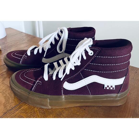 Boys' Vans Sk8-Hi Port Royale Gum, Size 7, New - Picture 1 of 5